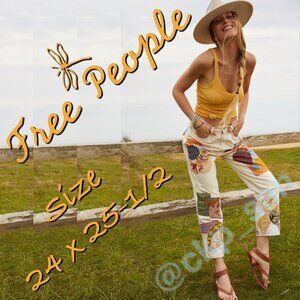Free People Sunnies Patched Boyfriend Jeans Sz 24